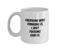 Taza De Té Obsceno, Todos Lo Estaban Pensando, Solo Lo Dije, Joder. Taza Personalizada Clásico Tazas De Cafe Divertido Tazas Desayuno Para Oficina Cumpleaños Uso Diario 330ML