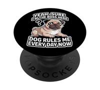Taza de té para amantes de los perros, mujeres y hombres, linda raza pequeña, humor atrevido para mascotas PopSockets PopGrip Adhesivo