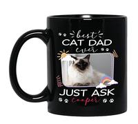 Taza De Té Personalizado Elige Nombre Y Foto El Mejor Papá Gato Siempre Solo Pregúntale Negro Tazas Desayuno Premium Tazas De Cafe Clásico Taza Personalizada Para Oficina Regalo Cumpleaños 330Ml