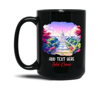 Taza De Té Personalizado Washington Dc National Mall Negro Para 330ML