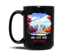 Taza De Té Personalizado Washington Dc National Mall Negro Para 330ML