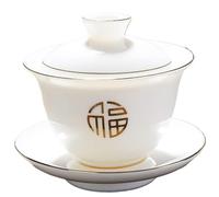 Taza de té porcelana, tazón chino, taza Gaiwan cerámica hecha a mano 175 ml, juego ceremonia del Kung Fu for el hogar, sopera