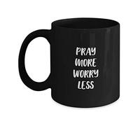 Taza De Té Pray More Worry Less Jesus Taza Personalizada Clásico Tazas De Cafe Ideal Tazas Desayuno Para Todas Las Ocasiones Oficina Cumpleaños 300ML