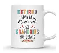 Taza De Té Retired Under New Management See Grandkids Tazas De Cafe Decorativa Tazas Desayuno Clásico Taza Personalizada Para Uso Diario Cumpleaños Oficina 300ML