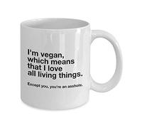 Taza De Té Soy Vegano, Lo Que Significa Que Amo A Todos Los Seres Vivos. Tazas Desayuno Clásico Tazas De Cafe Decorativa Taza Personalizada Para Cumpleaños Oficina Regalo 330Ml