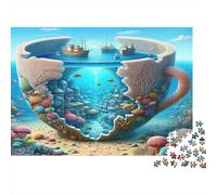 Taza de té Submarino Puzzle 1000 Piezas para Personas Mayores Decoración del Hogar Puzzle Complicado Más Vendido Pasatiempo Cartón 70x50cm/1000pcs