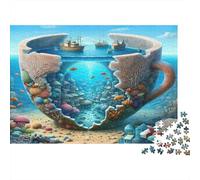 Taza de té Submarino Rompecabezas Imposible,desafío for Adults Interesante Juego Educativo 1000 Piezas Obra De Arte De Juego De para Adultos Y Niños A Partir De 12 Años 52x38cm/1000pcs