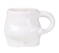 Taza de té | Taza de desayuno Fat Belly de 320 ml | Divertida taza de café | Taza de cerámica con diseño en forma de vientre y mango cómodo, perfecta para té de la mañana o como un regalo novedoso