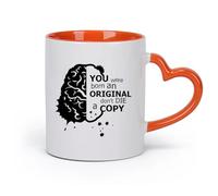 Taza de Té y Café Genial Citas científicas: La escuela inspira el cerebro （11oz/320ml） Regalo divertido para amantes del café, mejores amigos del trabajo, compañeros de trabajo y amigos Naranja