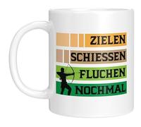 Taza de tiro con arco - divertido regalo para arqueros - apuntar disparar maldiciones de nuevo - Idea de regalo para tiradores deportivos - Blanco