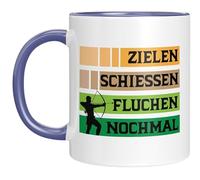 Taza de tiro con arco - divertido regalo para arqueros - apuntar disparar maldiciones de nuevo - Idea de regalo para tiradores deportivos - Azul