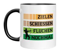 Taza de tiro con arco - divertido regalo para arqueros - apuntar disparar maldiciones de nuevo - Idea de regalo para tiradores deportivos - Negro