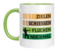 Taza de tiro con arco - divertido regalo para arqueros - apuntar disparar maldiciones de nuevo - Idea de regalo para tiradores deportivos - Verde
