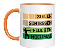 Taza de tiro con arco - divertido regalo para arqueros - apuntar disparar maldiciones de nuevo - Idea de regalo para tiradores deportivos - Naranja
