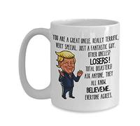 Taza de Trump para gran tío, regalo de agradecimiento para hombres, 11 o 15 onzas, conservador republicano partidario de Trump, divertidas tazas de café para regalos de broma