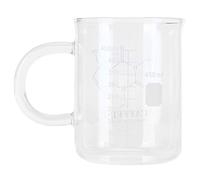 Taza de Vaso de Cafeína de 16 Onzas de Capacidad, Taza de Cafeína de Vidrio de Borosilicato con Asa, Taza de Café Transparente con Anillo de Medición para Café, Café con Leche, Té, Chocolate, Bebidas