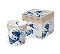Taza de verano con diseño de la ola grande de porcelana en caja de regalo a juego. Taza con diseño para la mesa y como regalo, 0,4 x 9,7 cm