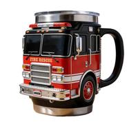 Taza De Viaje Bombero - 10x9cm, Vaso Aislado, Taza Reutilizable | Soporte Térmico Para Bebidas Que Respalda Las Rutinas Diarias De Café Y Té, Hogar, Oficina, Escuela, Cocina, Regalo De Cumpleaños, Vac