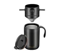 Taza de viaje con aislamiento de café, taza de doble pared de acero inoxidable, botella de vacío a prueba de fugas, bebida térmica reutilizable, portátil, ideal para el hogar, camping, senderismo, uso