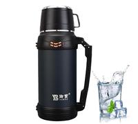 Taza de viaje con asa, taza térmica de viaje | Taza de viaje de acero inoxidable, taza al vacío con tapa - Tazas de café, tazas térmicas de 1,2 L/1,6 L/2 L con correa ajustable, s
