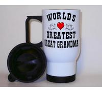 Taza de viaje con texto en inglés "World's Greatest Greatest Great Grandma"
