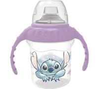Taza de viaje de 250 ml, diseño Disney Stitch, tapa antigoteo, portátil.