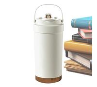 Taza de viaje de cerámica, 500 ml, cuerpo crema, forma elegante, tamaño de 500 ml, resistencia a derrames, taza de bebidas térmicas con diseño ecológico para fitness, trabajo o bebidas de