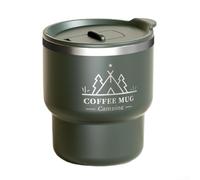 Taza de viaje de doble capa de acero inoxidable 304 con tapa abatible y popote de doble función para café, té, jugo y más (verde)