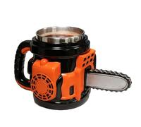 Taza De Viaje Motosierra - 7,01 Pulgadas En Resina Y Acero Inoxidable | Taza De Café Novedosa Power Animal - Vaso Duradero Para Hogar, Oficina, Cocina, Bar, Regalo Para Hombres, Uso Práctico Elegante