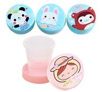 Taza de viaje plegable de 4 piezas en plástico duro sin BPA, taza plegable y resellable/expandible, reutilizable, adecuada para acampar, viajar, picnics al aire libre, senderismo