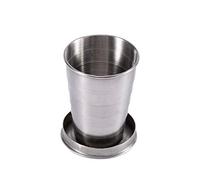 Taza de viaje plegable de acero inoxidable S/M/L, portátil, para acampar al aire libre, taza plegable de viaje, taza plegable retráctil (S)
