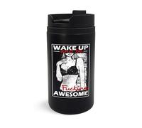 Taza de viaje Wake Up and Be Awesome, vaso de viaje, taza de café aislada, taza portátil