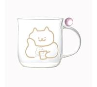 Taza de Vidrio con Diseño de Animales, Taza de Café Transparente de 320 Ml, Resistente y Duradera, Regalo para Amantes de Los Animales, Mujeres y Niños(Clear2)