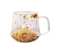 Taza de vidrio de doble pared - Taza transparente en forma de corazón, taza de café aislada con cielo estrellado, taza de agua con leche creativa | Cristalería decorativa resistente al calor como