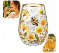 Taza de vidrio de flora de colibrí, 14 onzas, vasos de vidrio de colibrí para beber té, café, copas de vino, arte natural, vaso decorativo para mujeres, mamá, amantes del jardín floral