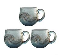 Taza de vidrio de mar hecha individualmente de vidrio soplado a mano que ofrece una textura distintiva y atractivo decorativo costero(3)