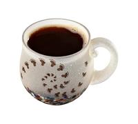 Taza de vidrio ondulado, taza de bebida soplada a mano, taza con asa, para café caliente, , comedor, oficina, cocina, restaurante, hotel, playa, casa, profesores, estudiantes, cumpleaños
