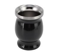 Taza de Yerba Mate, 230 Ml, Tazas de Mate Tradicionales Negras de Doble Pared con Cuchara de Paja y Cepillo, Juego de Tazas de Yerba Mate para café, té, Bebidas Frías