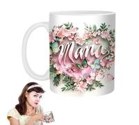 Taza del día de la madre, taza de mamá,Taza de agua de cerámica madre | Elegante patrón floral Apreciación taza de té para los amantes del té Hija hijo nueva mamá hembra