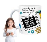 Taza del Día del Padre | Taza de cerámica 3D - Barra de vidrio para té cerveza whisky | Fiesta familiar de picnic acampar Halloween vacaciones