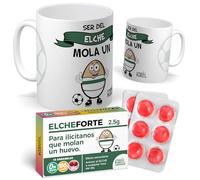 Taza del Elche | Ser del Elche Mola un Huevo + Caramelos ElcheForte | Tazas de Desayuno | Idea de Regalo F.C Elche | Regalo de Taza de Fútbol | Taza de Café, Té o Infusiones | Cerámica Calidad 350ML