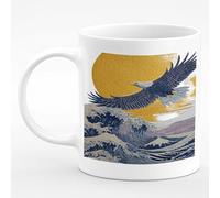 Taza Desayuno Eagle Planant Au-Dessus Des Vagues Soleil Doré Personalizada Taza De Cerámica Resistente Mug Coffee Para Familiare Té Decorar