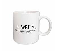 Taza Desayuno Escribo ¿Cuál Es Tu Superpoder? Diversión Para Escritores Escribir Amor Personalizada Taza De Café Resistente Mug Coffee Para Decorar Leche Espresso