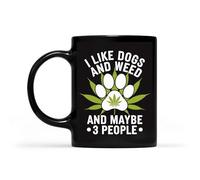 Taza Desayuno J'Aime Le Cannabis Et Les Chiens. J'Aime Les Chiens, Le Cannabis Et Peut-Être 3 Personnes. Con Asa Taza De Café Divertido Mug Para Recuerdos Espresso Té