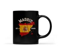Taza Desayuno Madrid España España Est. Recuerdo Bandera Mapa Vacaciones Colorido Taza De Café De Cerámica Resistente Mug Coffee Para Leche Decorar Espresso