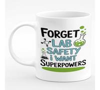 Taza Desayuno Oubliez La Sécurité En Laboratoire, Je Veux Des Superpouvoirs ! Humour Scientifique Colorido Taza De Café De Cerámica Minimalista Tazas De Desayuno Para Espresso Té Oficina