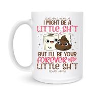 Taza Desayuno Pero Seré Tu Pequeño Por Siempre 330Ml Mug Cerámica Con Asa Menaje Para Cacao Oficina Hogar