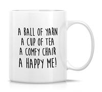 Taza Desayuno Una Bola De Hilo Feliz Yo Tejiendo Tejer Crochet Colorido Taza Elegancia Tazas De Desayuno Para Espresso Leche Recuerdos