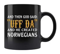 Taza Desayuno Y Entonces Dios Dijo Uff Da Y Creó A Los Noruegos Minimalista Taza Café Resistente Mug Para Decorar Familiare Amiga