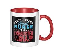 Taza Detrás De Cada Gran Enfermera Hay Una Auxiliar De Enfermería Agotada. Tazas De Café Personalizada Taza De Cerámica Únicas Para Regalo Cocina Oficina 330Ml